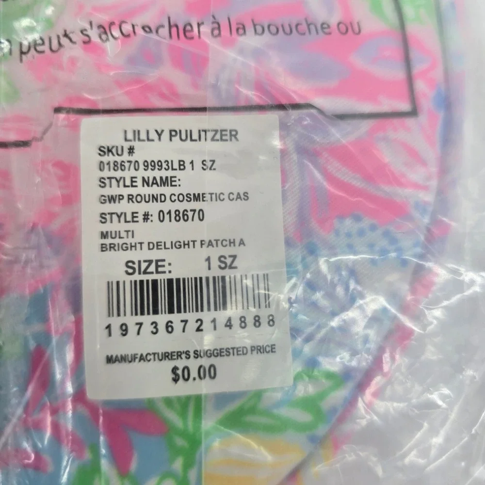 Lilly Pulitzer Cosmetic Case Womens Bright Delight Patch A Floral Multi NWT